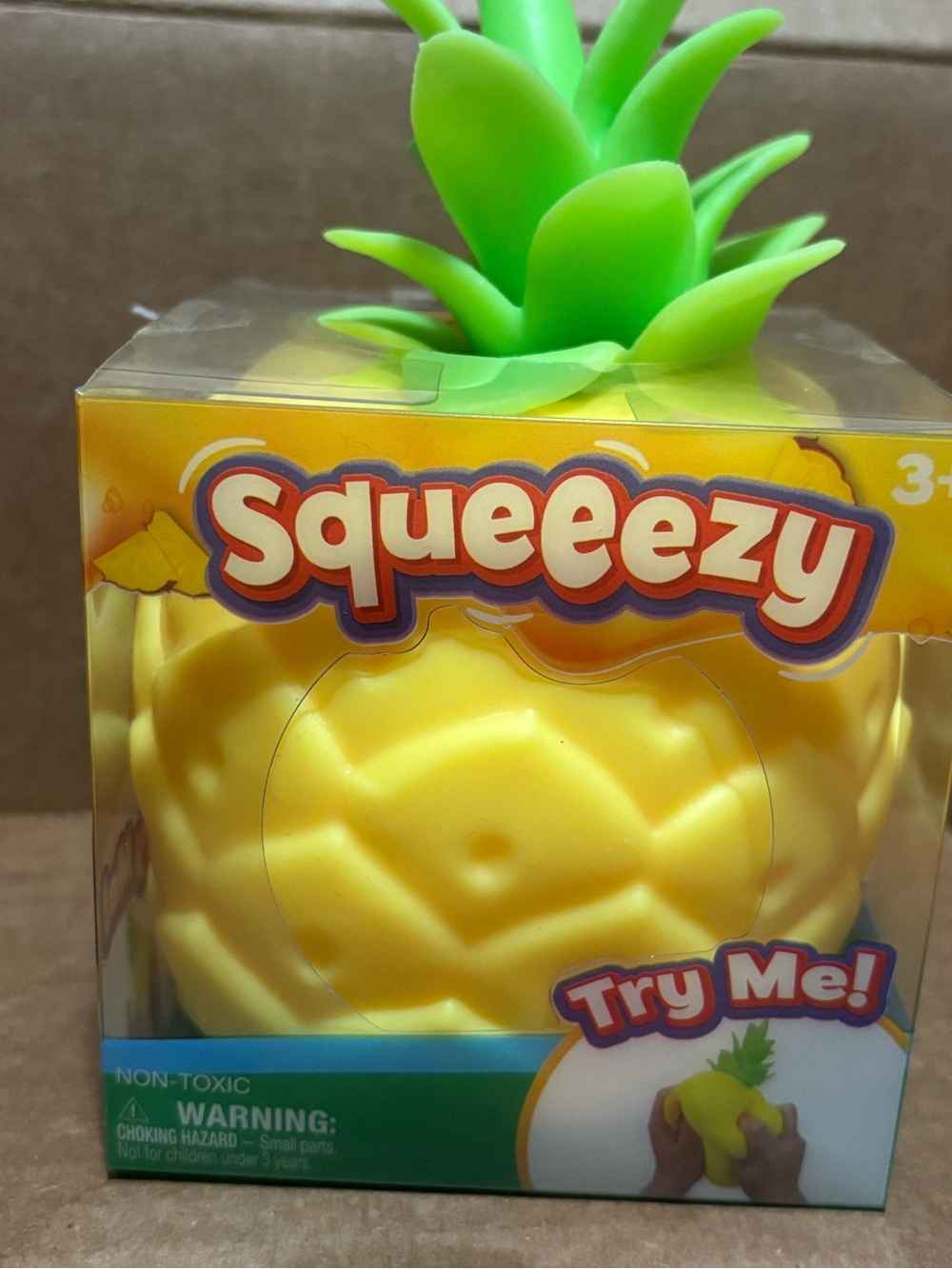 Squeeezy Pineapple Squishy Toy - Yellow & Green